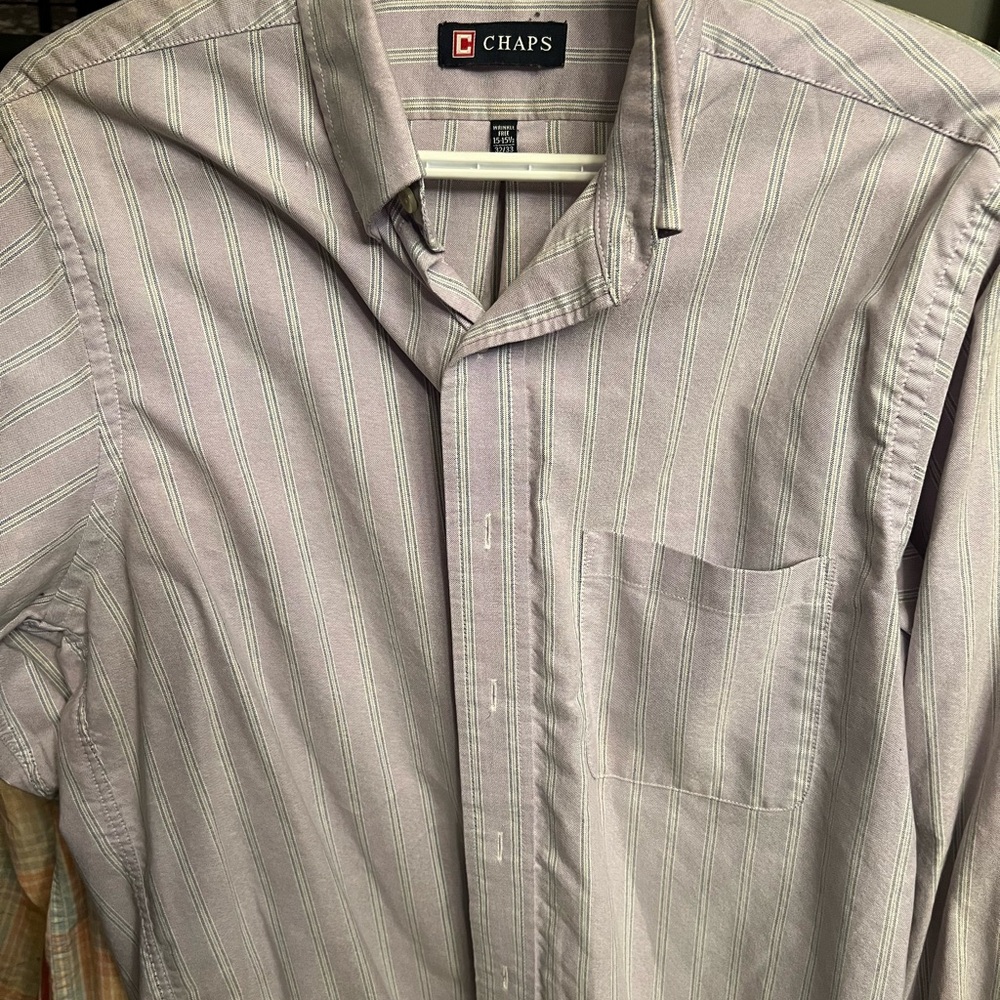 Chaps Men's Striped Shirt - purple